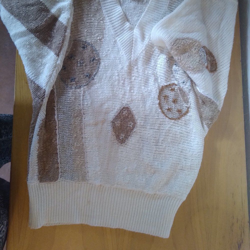 Vtg A'milano Abstract Geometry Color Block Sweater - image 2